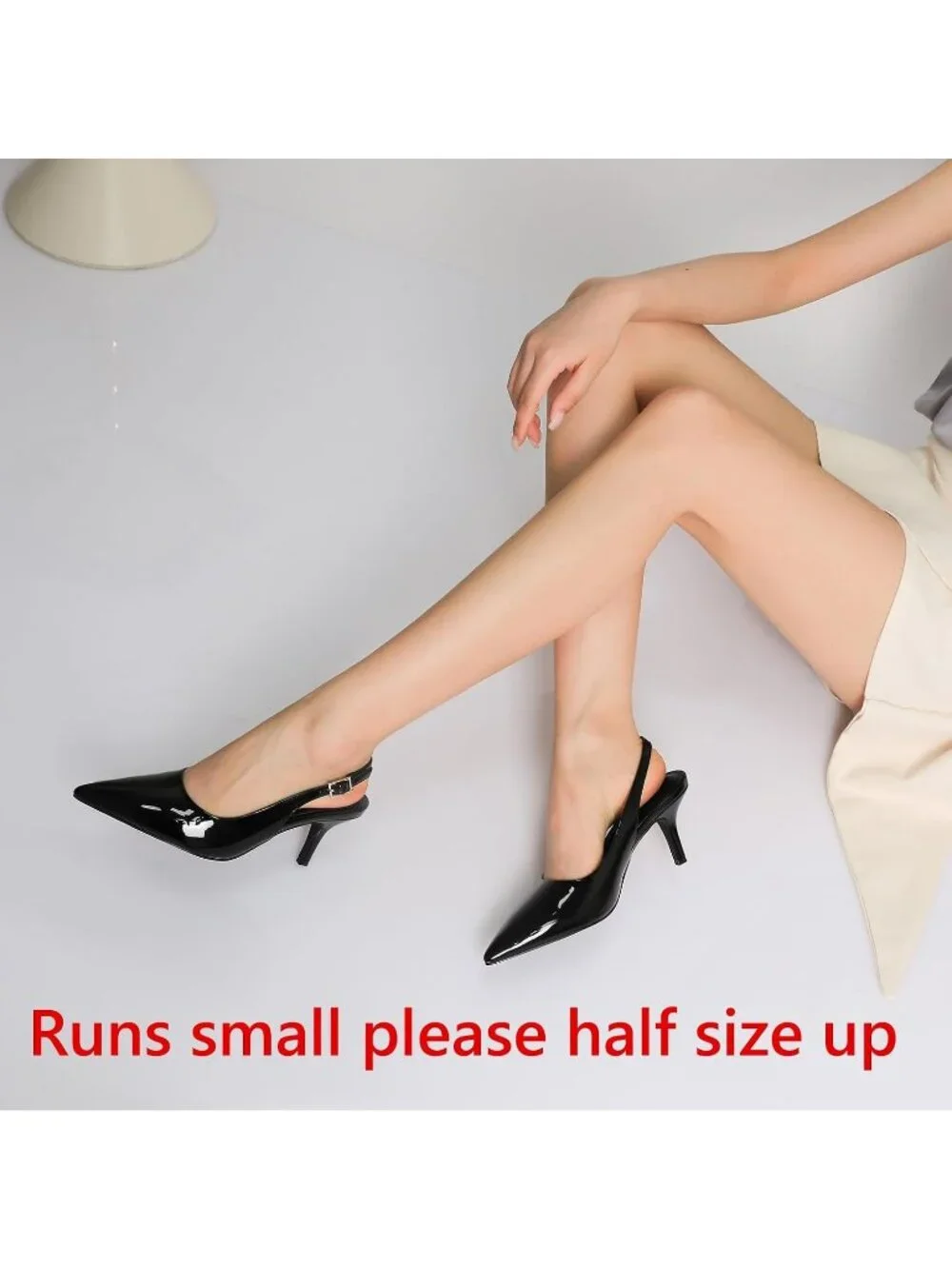 Women's Closed Black Patent Peep Open Toe Heels Comfortable Slip On Dress Shoes